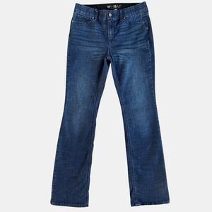 White House Black Market WHBM Slim Bootcut Jeans Dark Blue Womens Sz 6 8 modern